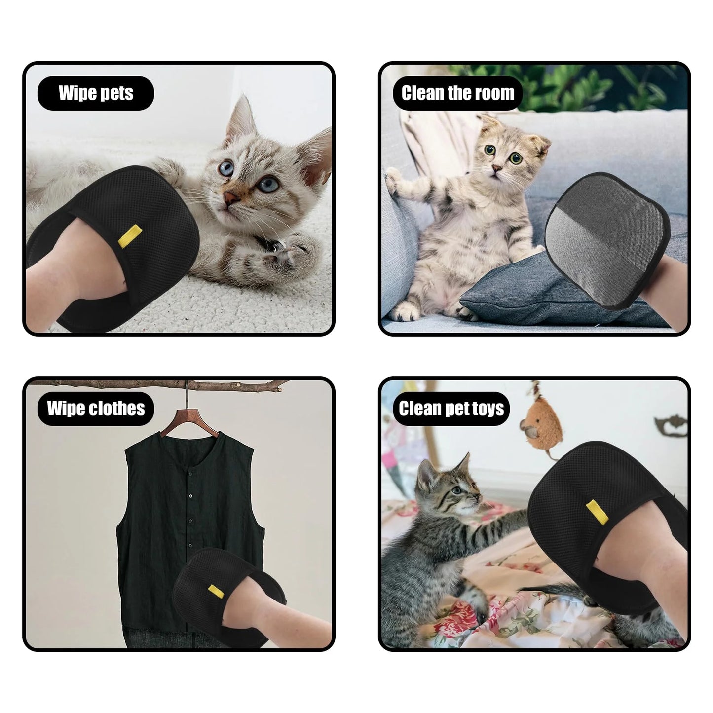 BarkLuxe™ Pet Hair Removal & Grooming Gloves – Reusable Double-Sided Fur Remover for Dogs & Cats