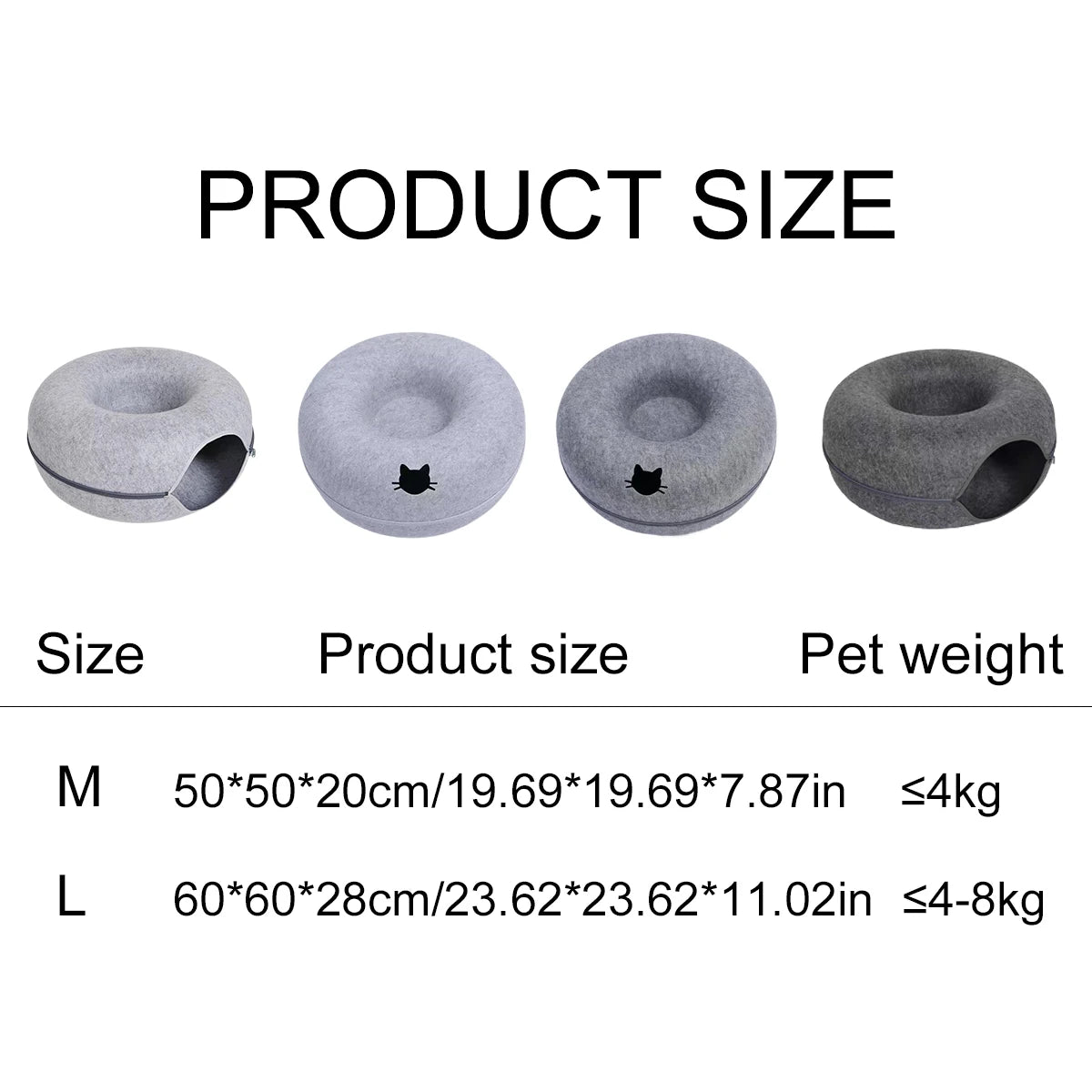 BarkLuxe™ Cozy Cat Tunnel Bed – Felt Donut Cave, Scratcher & Hideaway for Kittens & Cats