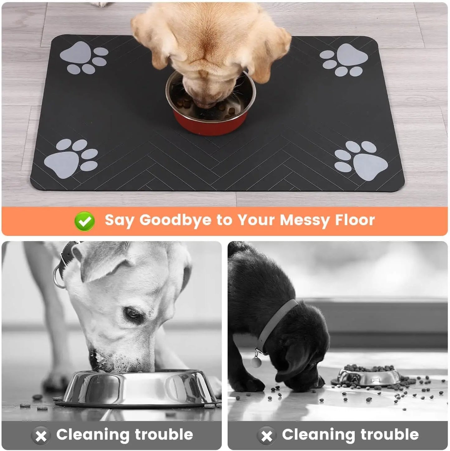 Pet Feeding Mat – Non-Slip, Waterproof, Easy-Clean Food Pad