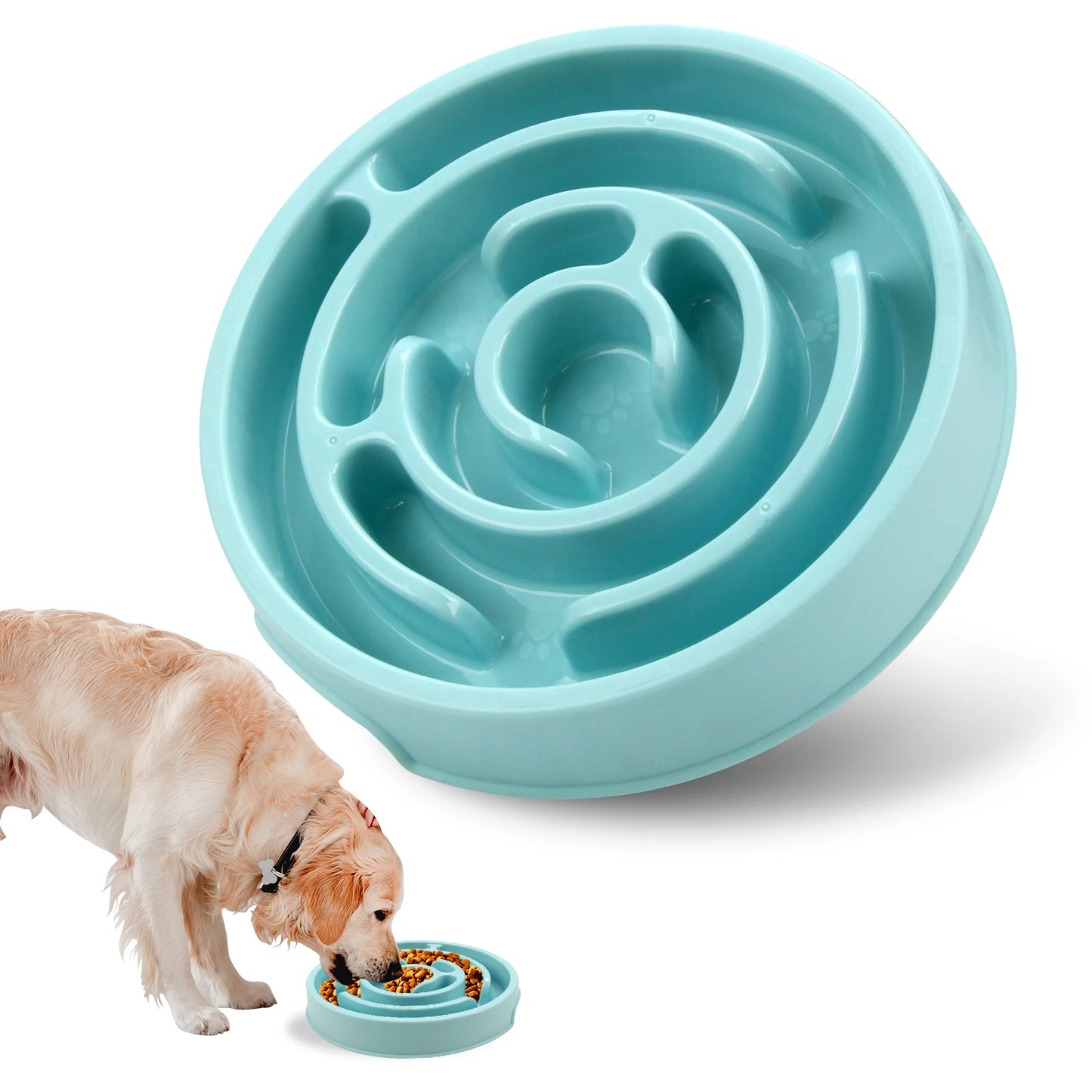 BarkLuxe™ Slow Feeder Dog Bowl – Anti-Gulping, Non-Slip Puzzle Food Dish for Dogs & Cats