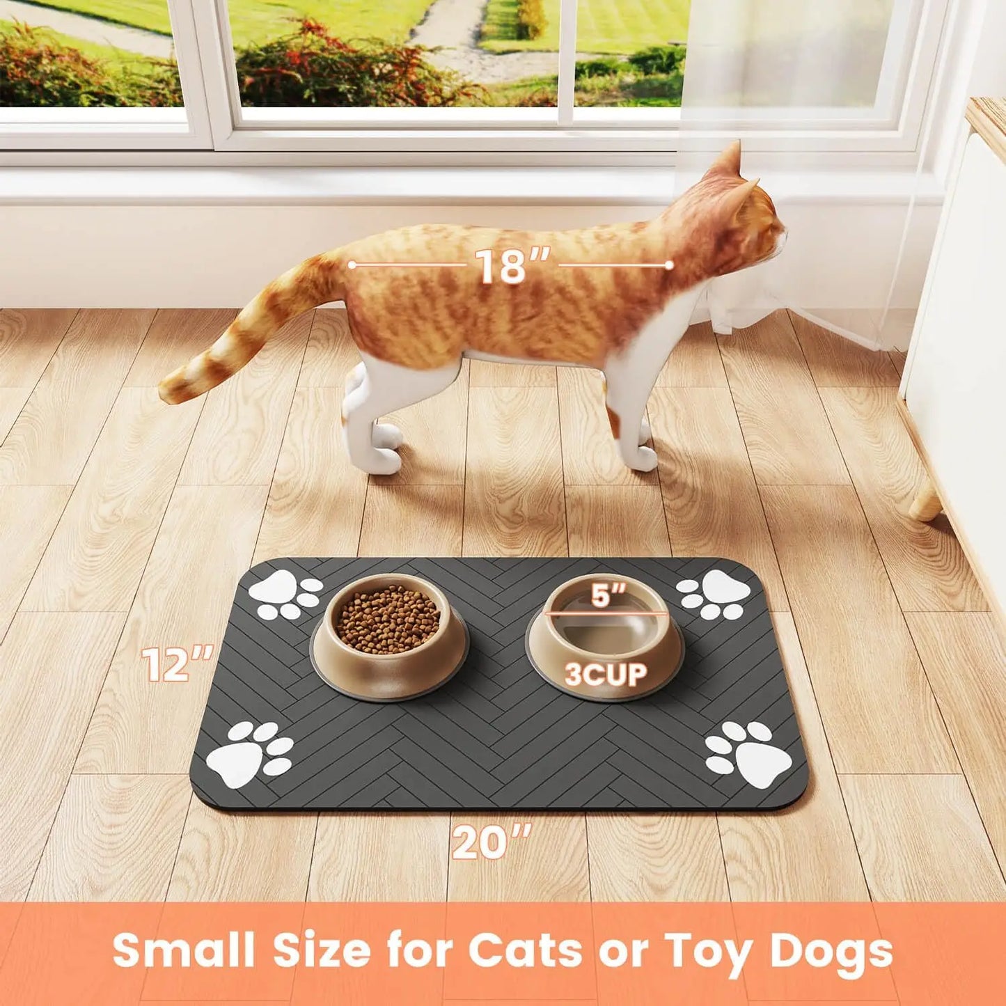 Pet Feeding Mat – Non-Slip, Waterproof, Easy-Clean Food Pad