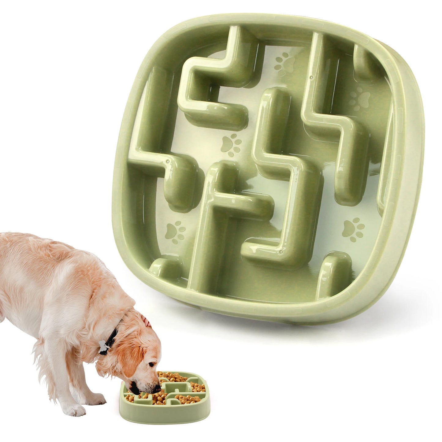 BarkLuxe™ Slow Feeder Dog Bowl – Anti-Gulping, Non-Slip Puzzle Food Dish for Dogs & Cats