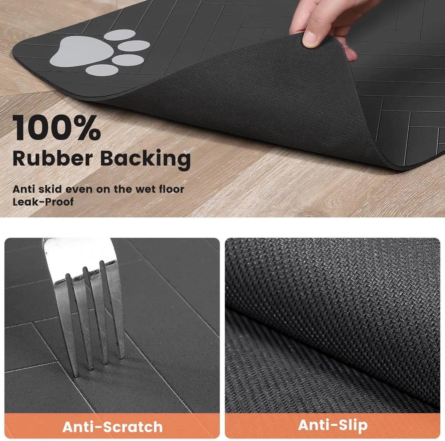 Pet Feeding Mat – Non-Slip, Waterproof, Easy-Clean Food Pad