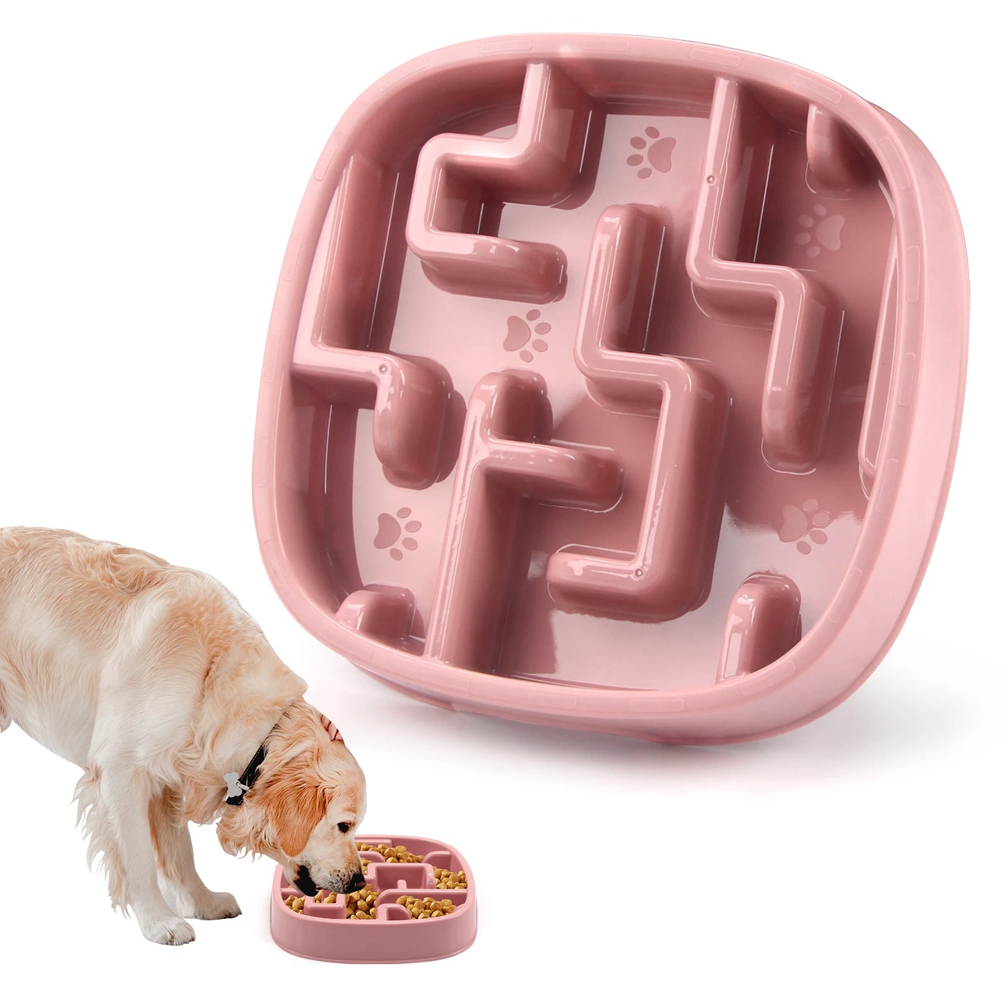 BarkLuxe™ Slow Feeder Dog Bowl – Anti-Gulping, Non-Slip Puzzle Food Dish for Dogs & Cats