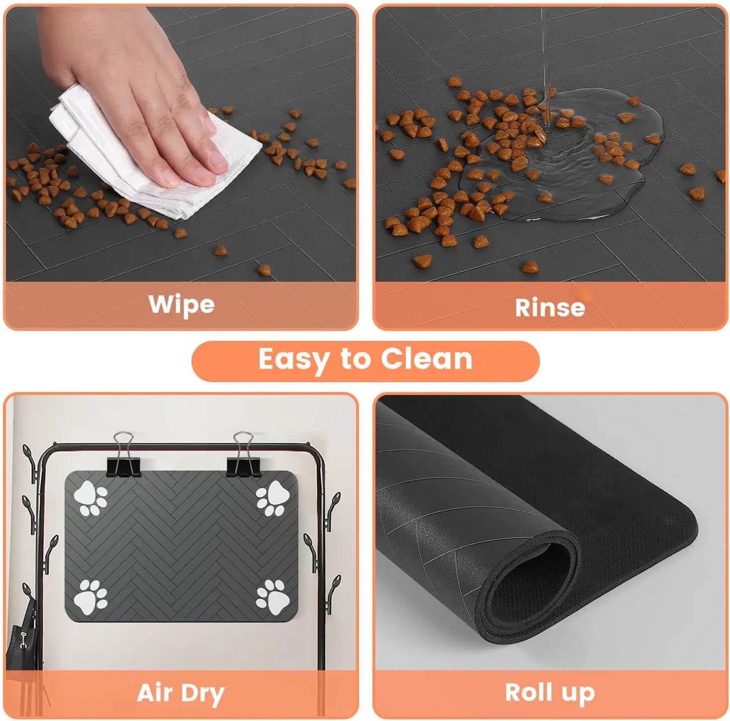 Pet Feeding Mat – Non-Slip, Waterproof, Easy-Clean Food Pad