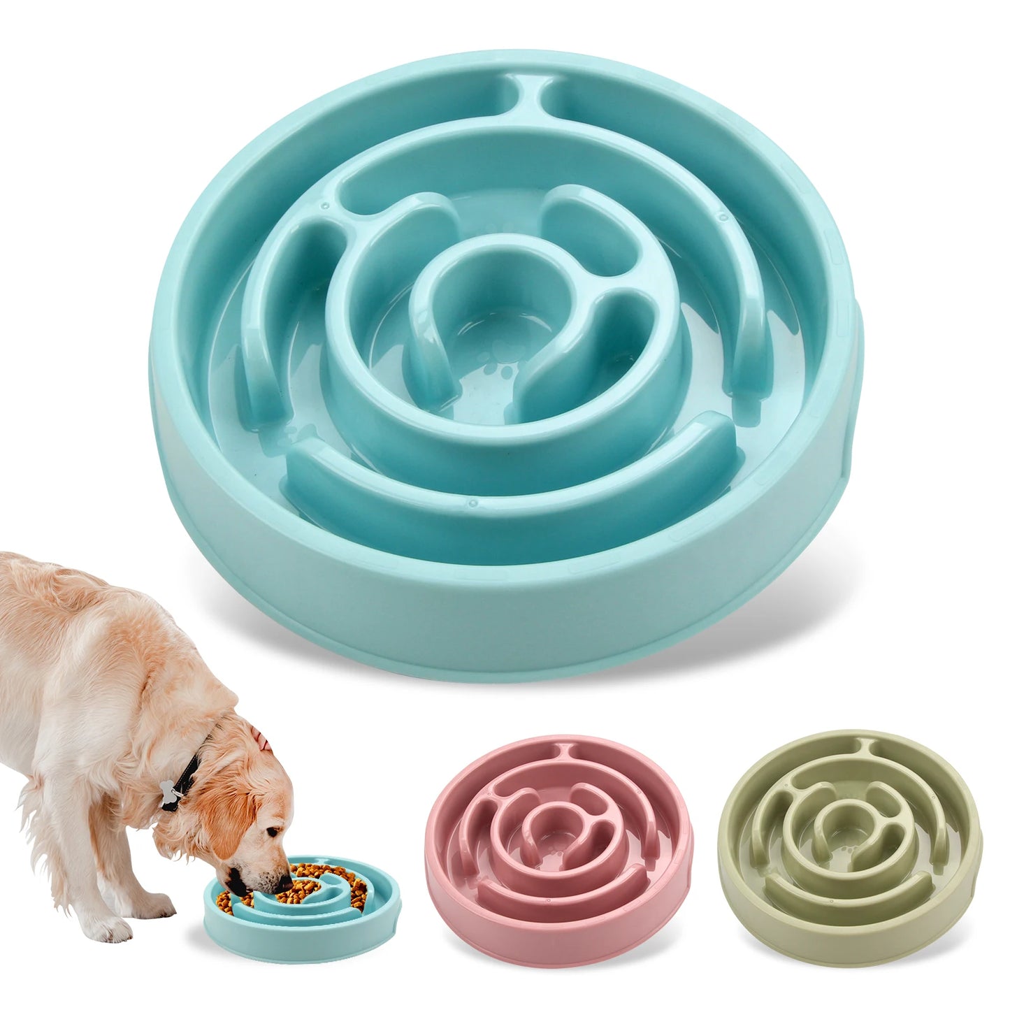 BarkLuxe™ Slow Feeder Dog Bowl – Anti-Gulping, Non-Slip Puzzle Food Dish for Dogs & Cats
