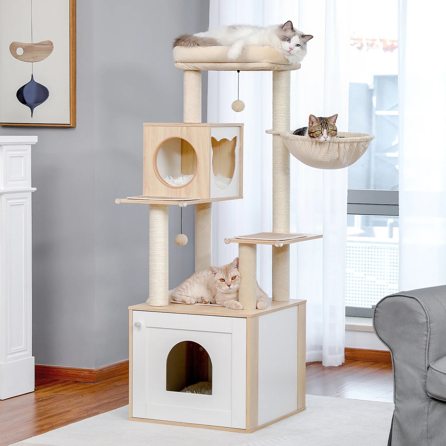 The Ultimate Cat Tower + Hidden Litter Box Combo for Stylish Homes