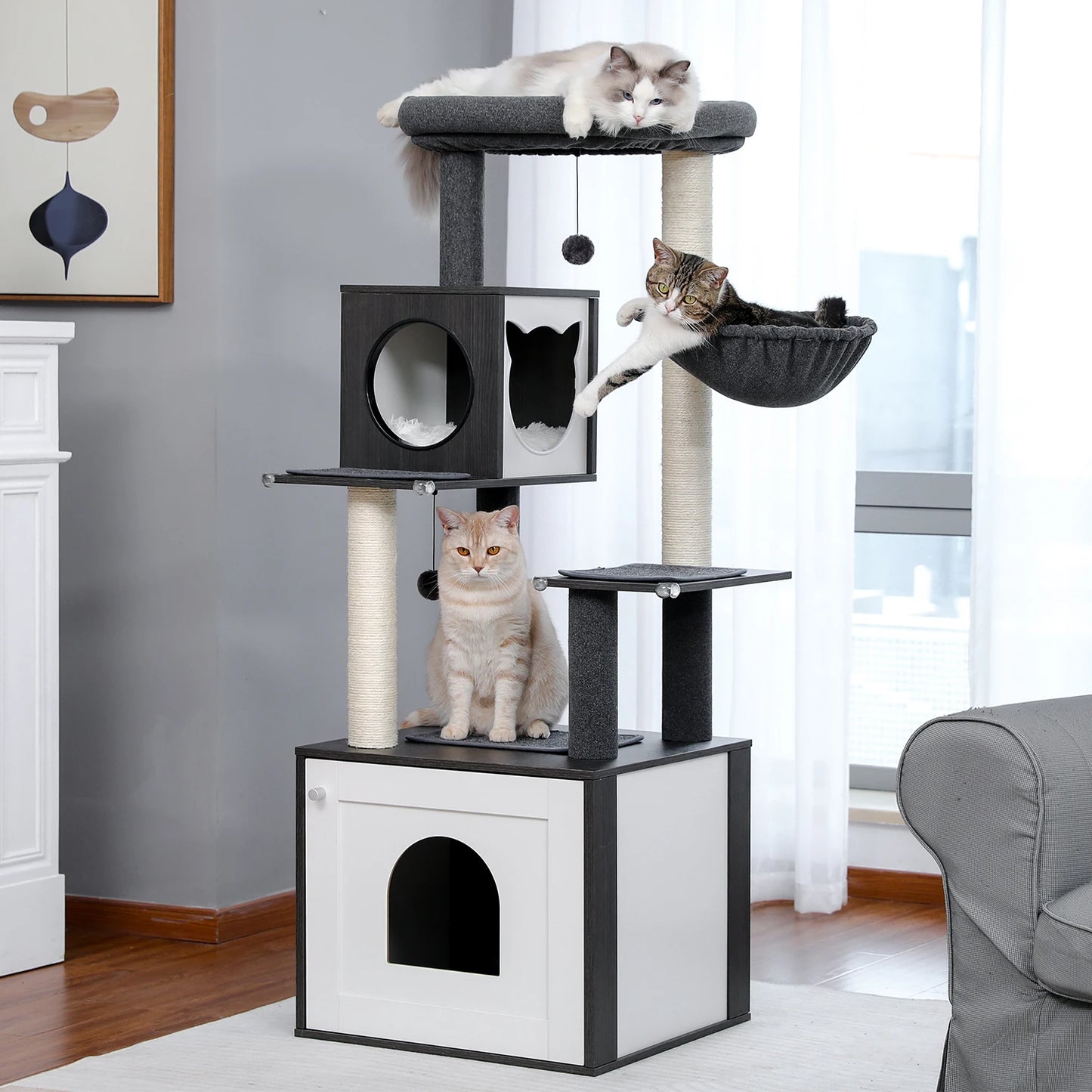 The Ultimate Cat Tower + Hidden Litter Box Combo for Stylish Homes