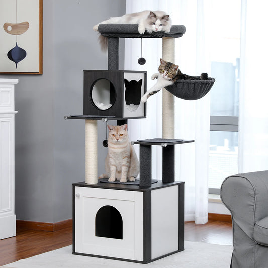 The Ultimate Cat Tower + Hidden Litter Box Combo for Stylish Homes