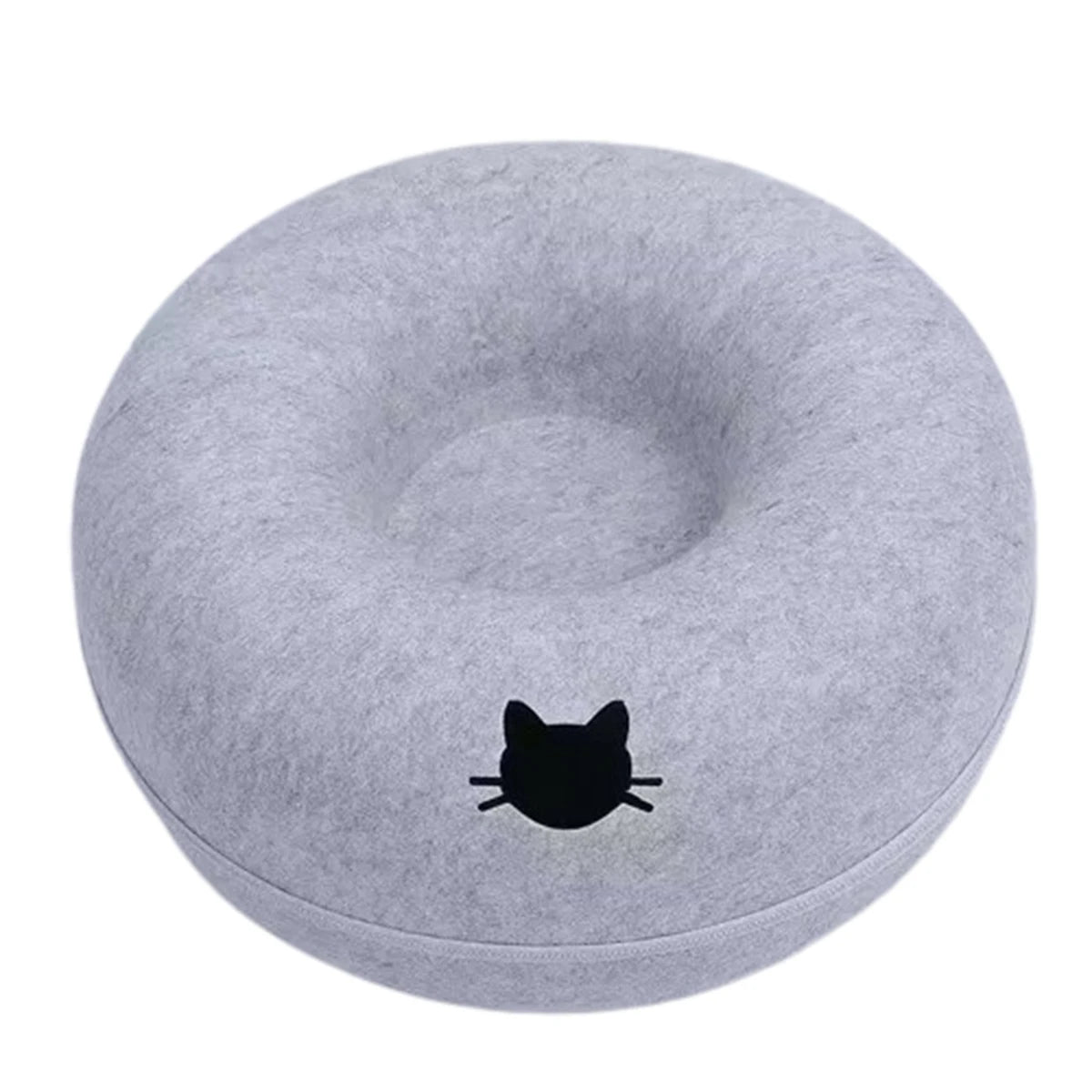 BarkLuxe™ Cozy Cat Tunnel Bed – Felt Donut Cave, Scratcher & Hideaway for Kittens & Cats