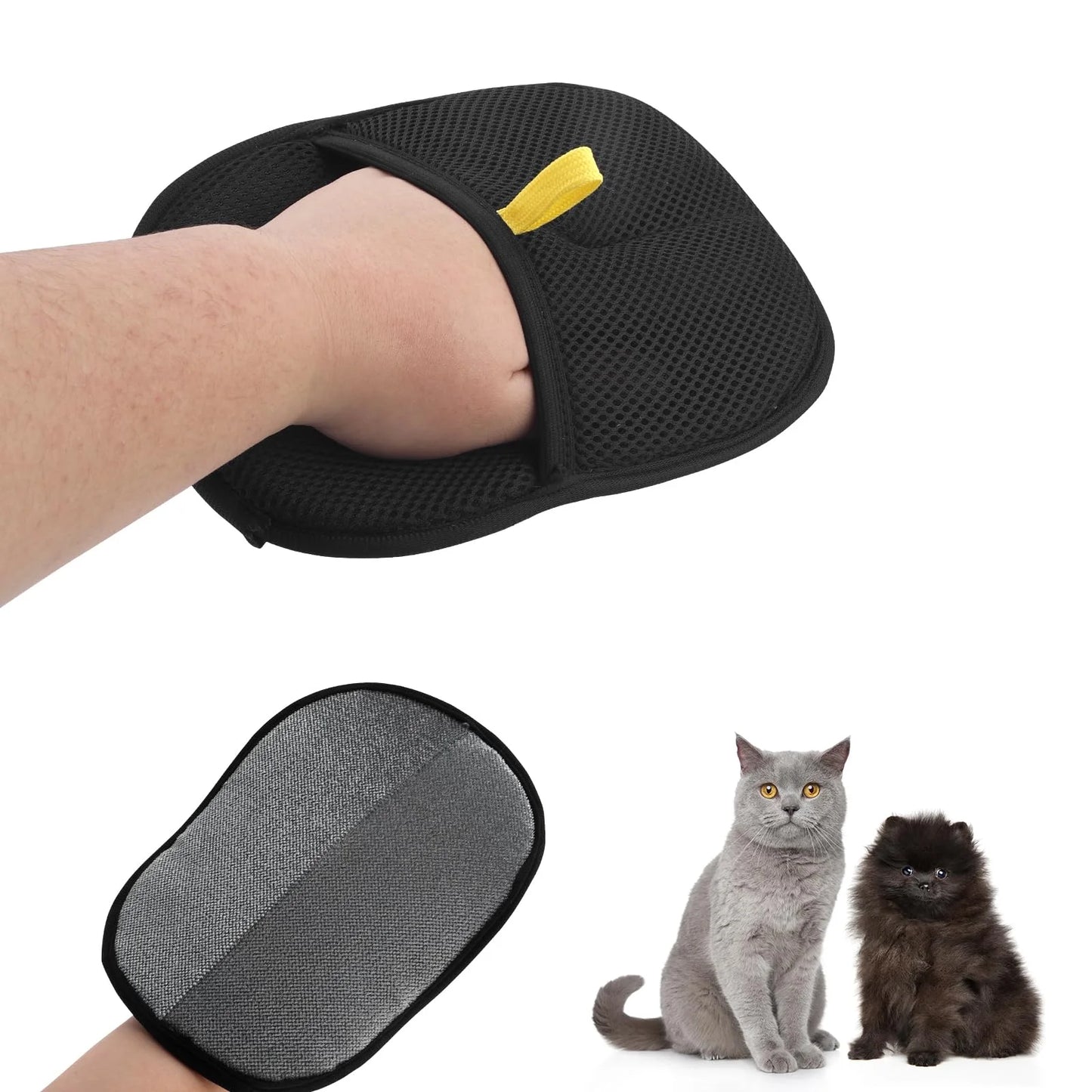BarkLuxe™ Pet Hair Removal & Grooming Gloves – Reusable Double-Sided Fur Remover for Dogs & Cats